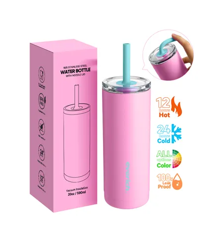 Silicone Straw-Lid Insulated Wide-Mouth Cup 01678F