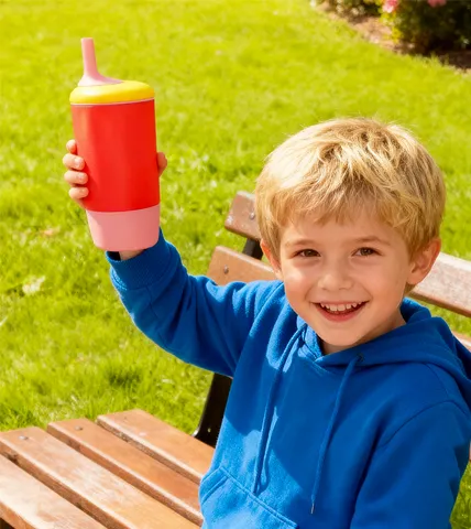 Flexible Silicone Straw Cup with Customizable Lid 10500A