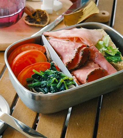 Safety-Rolled Rim Stainless Steel Lunch Box with Sealed Lid 13080A1